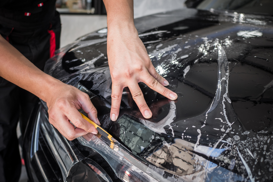 Paint protection film applied to car