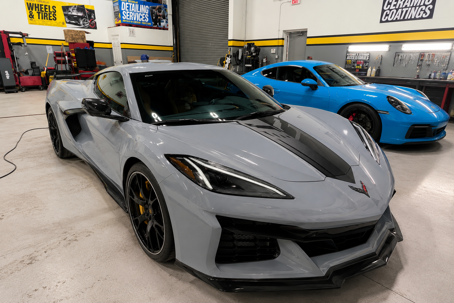 Ceramic coating application on vehicle